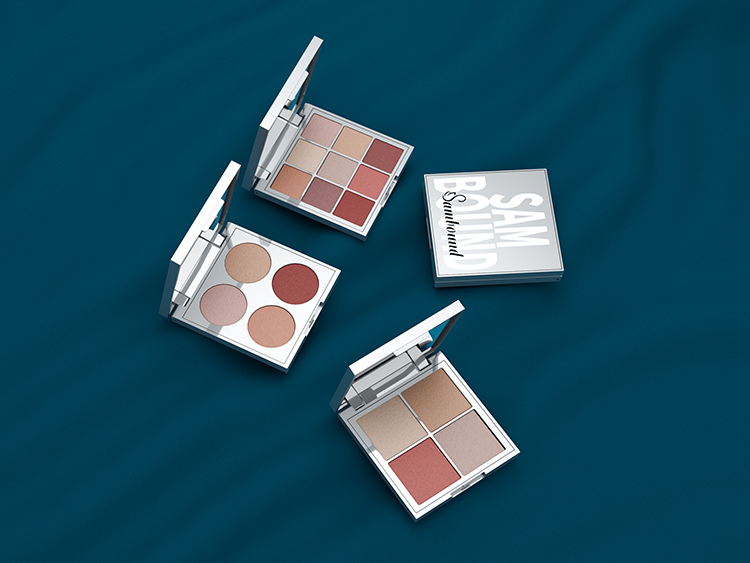 電鍍銀色空眼影盤注塑加工 電鍍銀色空眼影盤注塑加工